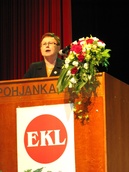 Juhlapuheen piti EKL:n valtuuston puheenjohtaja Arja Ojala